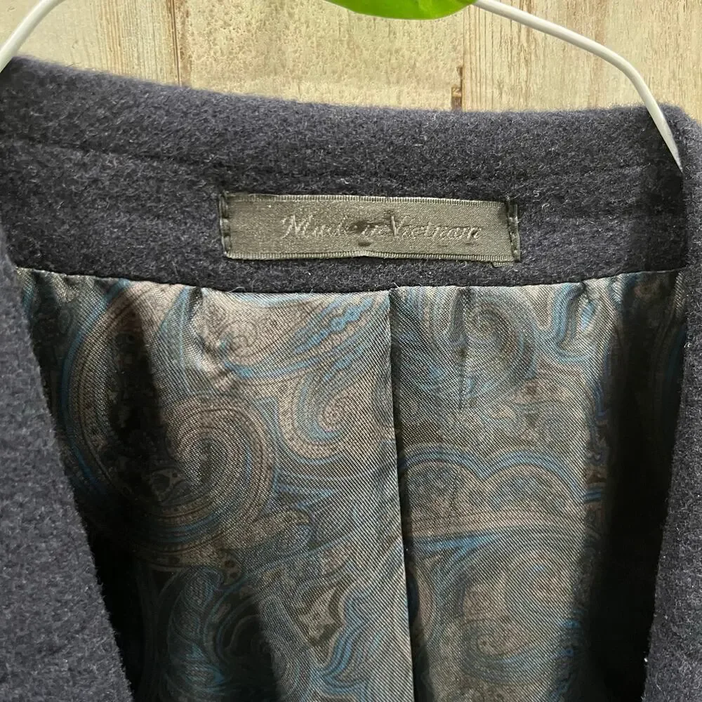 Lauren Ralph Lauren Navy Two Button Wool Silk Cashmere Blazer Mens Size 42R